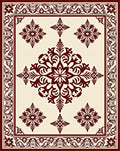 Ornate Dark Red Centerpiece Floor Covering Rug