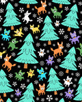 Whimsical Woodland Creatures Snowfall Rug