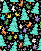 Whimsical Woodland Creatures Snowfall Rug