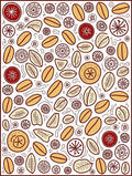 Red And Gold Organic Seed Scatter Rug