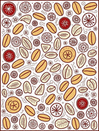 Red And Gold Organic Seed Scatter Rug