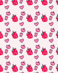 Sweet Pink Hearts Strawberry Apples Rug