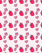 Sweet Pink Hearts Strawberry Apples Rug