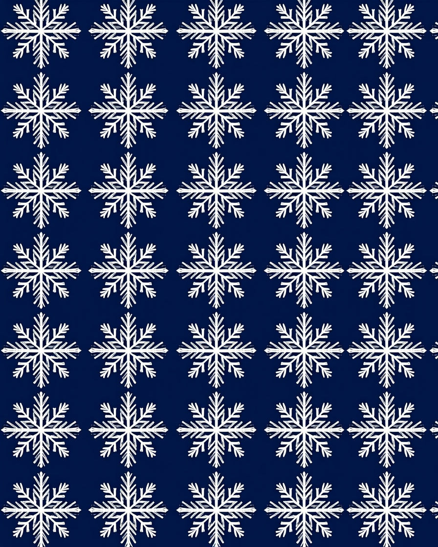 White Snowflakes on Navy Blue Background Rug