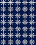 White Snowflakes on Navy Blue Background Rug