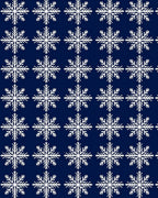 White Snowflakes on Navy Blue Background Rug