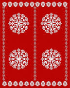 Holiday Snowflakes Border Rug