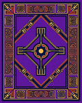 Bold Purple Abstract Geometric Sun Rug
