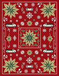 Red Flower Truck Snowflake Medley Rug