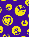 Vibrant Purple Yellow Animal Rounds Rug