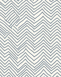 Hand Drawn Slate Zigzag Chevron Rug