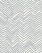 Hand Drawn Slate Zigzag Chevron Rug