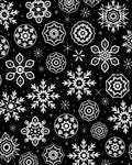 Black White Snowflake Mandala Medallion Rug