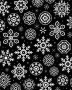 Black White Snowflake Mandala Medallion Rug