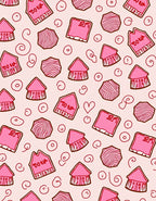 Pink House Swirl Abstract Collage Rug