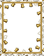 Golden Bells Festive Holiday Border Rug