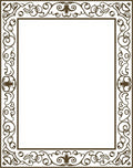 Ornate Brown Antique Scroll Border Rug