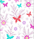Vibrant Butterfly and Bloom Collage Rug