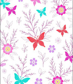 Vibrant Butterfly and Bloom Collage Rug