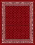 Rich Crimson Lattice Border Rug