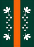 Forest Green Orange Leaf Cascade Rug