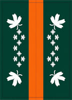 Forest Green Orange Leaf Cascade Rug