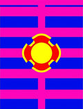 Bold Pink Blue Graphic Sun Rug