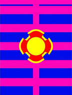 Bold Pink Blue Graphic Sun Rug