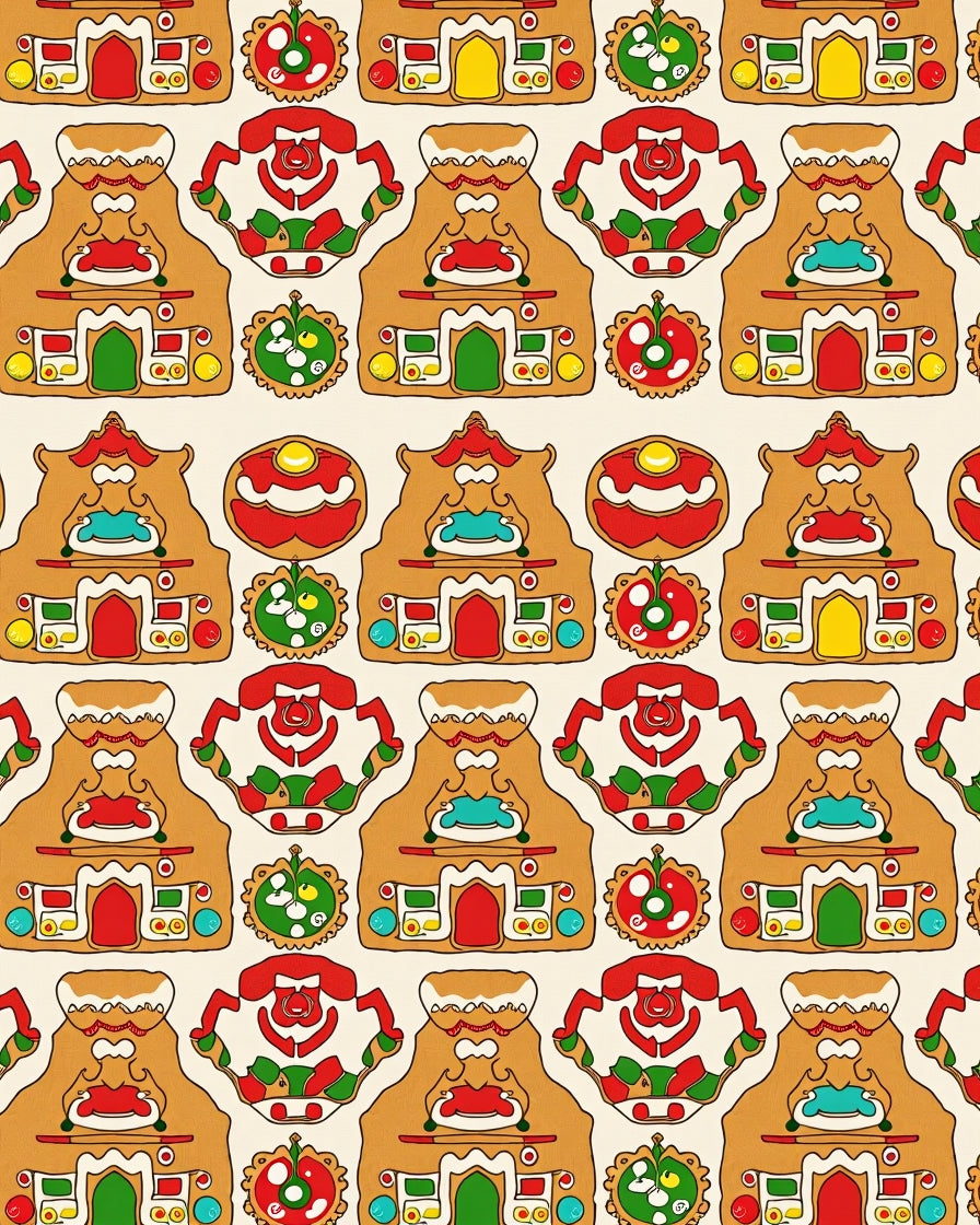 Gingerbread Houses Christmas Cookies Garland Rug