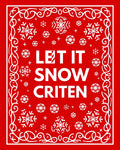 Red White Snowflake Christmas Bandana Rug