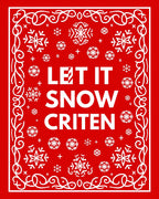 Red White Snowflake Christmas Bandana Rug