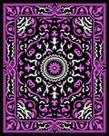 Ornate Violet Floral Central Medallion Rug