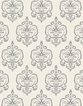 Vintage Gray Damask Scroll Rug