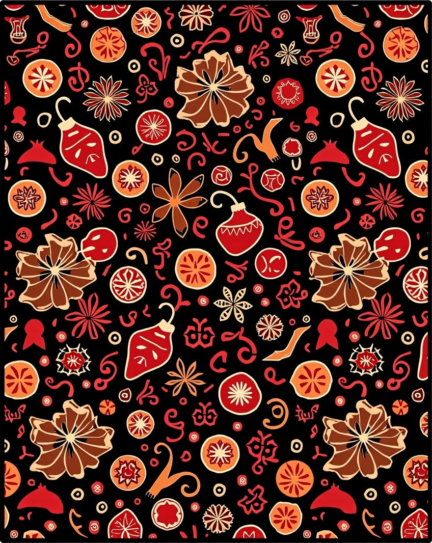 Spiced Orange Floral Ornaments Rug