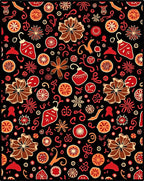 Spiced Orange Floral Ornaments Rug