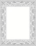 Ornate Leaf and Scroll Border Design Rug