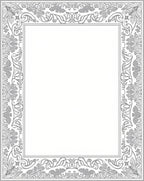 Ornate Leaf and Scroll Border Design Rug