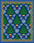 Green Tree Snowflake Lantern Border Rug