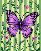 Enchanting Purple Butterfly Botanical Rug