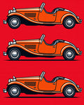 Orange Vintage Roadster Trio Rug