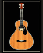 Vintage Acoustic Guitar Wood Grain Rug
