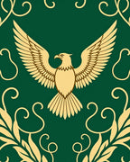 Golden Eagle Forest Scroll Rug