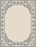 Elegant Monochrome Floral Scroll Border Rug