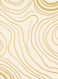 Cream Gold Wavy Lines Rug