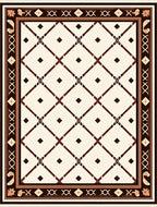 Ornate Cream Lattice Diamond Rug