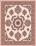 Terracotta Brown Vintage Medallion Border Rug