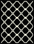 Black Cream Lattice Trellis Rug
