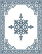 Classic Deep Blue Filigree Medallion Rug