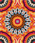 Vibrant Mandala Sunburst Geometric Rug