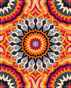 Vibrant Mandala Sunburst Geometric Rug